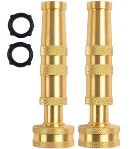 garden hose nozzle, cm cumizon solid brass heavy duty adjustable twist hose nozzle, high pressure water hose sprayer nozzle, 2 pack