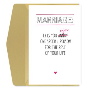 lixpexgivt funny wedding card for bride/groom, wedding congratulations card, wedding gift for him/her, lets you enjoy one special person for the rest of your life