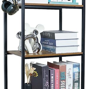 Nijoam 5 Tier Bookshelf, Tall Book Shelf Bookcase, Rustic Bookshelves, Industrial Book case, Freestanding Shelving Unit for Bedroom, Home Office, Living Room, Vintage-Brown