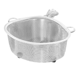 JOROBURO Triangle Sink Strainer Basket, Stainless Steel Space Saving Sink Drainer Basket, Colander Strainer Basket Strainer Sink Strainer, Food Waste Filter and Vegetables Fruits Clean