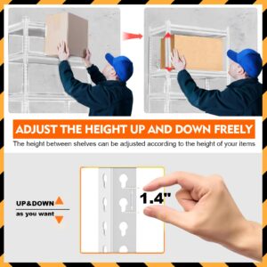 Qerfty 72" Garage Shelving, Garage Storage Shelving, Adjustable 5 Tier Unit Shelving, Heavy Duty Shelving Metal Shelving for Warehouse, Basement,Storage Shelf, 39.4" W * 15.7" D