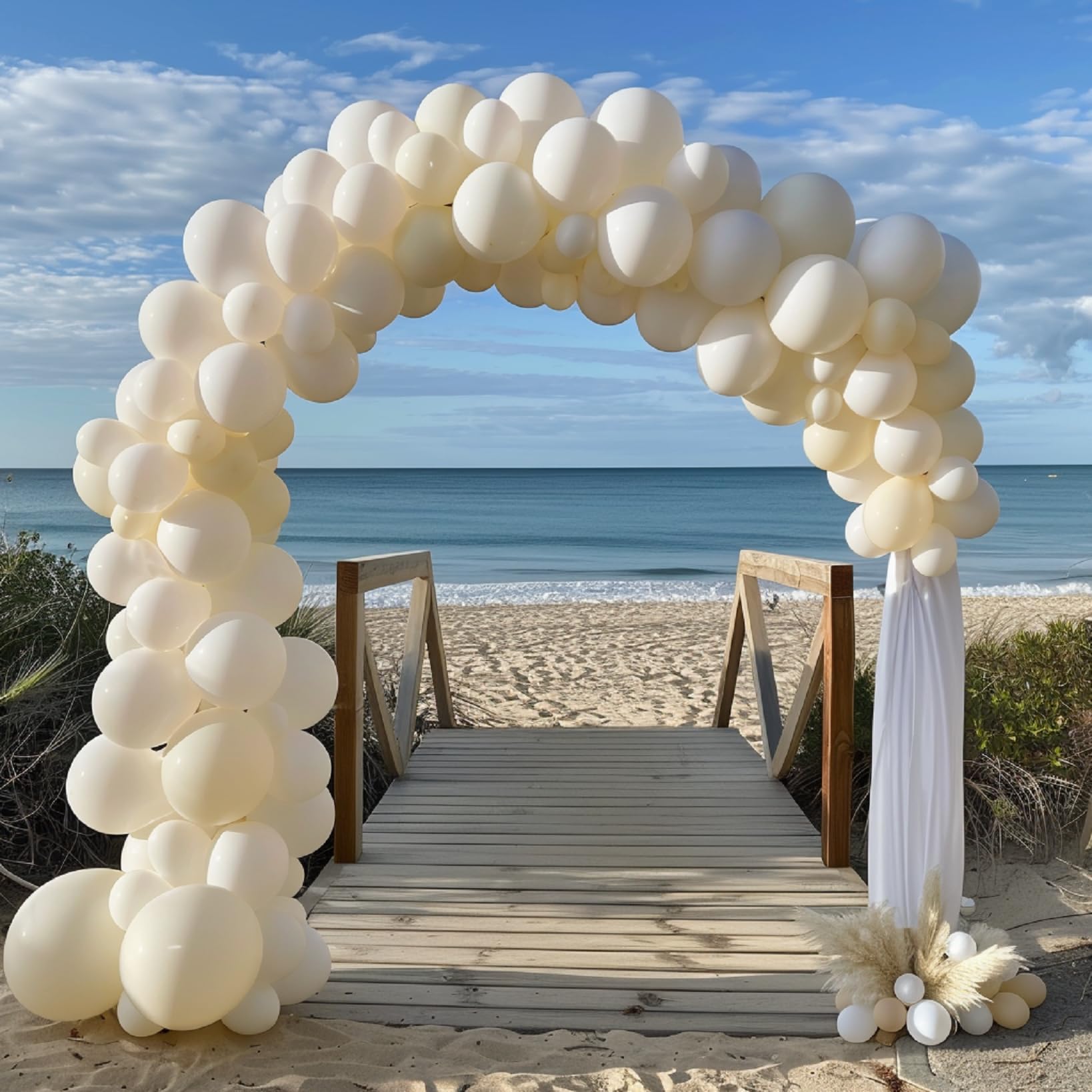 100pcs White Sand Balloons Latex Cream Balloons for Balloon Garland Arch Kit for Birthday Party Wedding Balloon Graduation Baby Shower Decoration