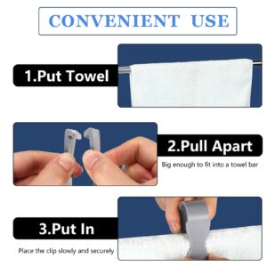 Towel Clips for Kitchen (6Pcs), Keeps Towel from Falling, for Kitchen，Oven Handle, Dishwasher Handle, Bathroom Towel Rack,Quilt Holder Anti-Clamping Fixing Non-Slip Clip (Grey)