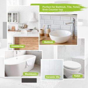 Tub and Tile Refinishing Kit, DIY Sink Bathtub Reglaze Kit White, Tile Paint Kit Bathroom Easy to Use, Low Odor Bathtub Refinishing Paint for Bathroom Porcelain Kitchen Fiberglass