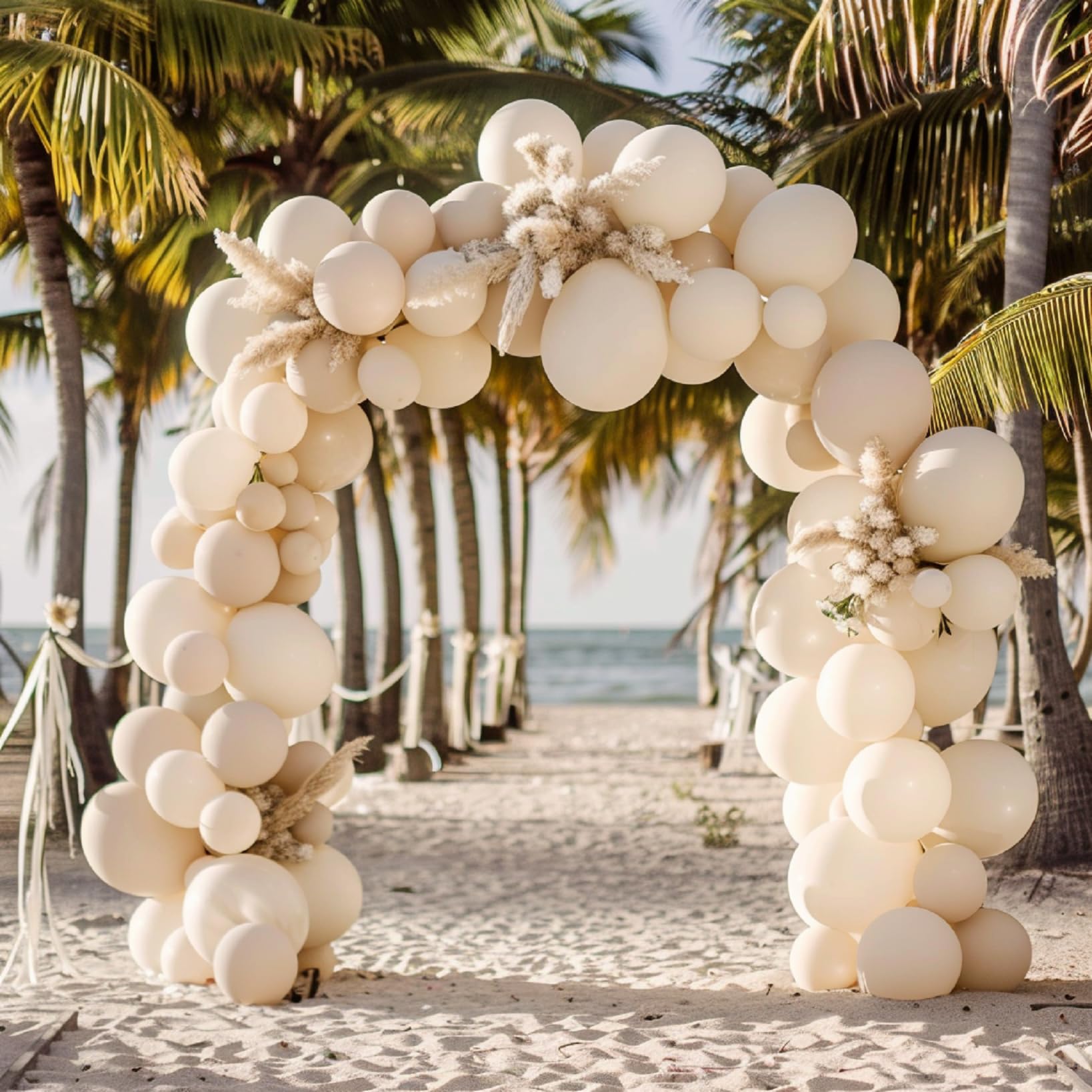 100pcs White Sand Balloons Latex Cream Balloons for Balloon Garland Arch Kit for Birthday Party Wedding Balloon Graduation Baby Shower Decoration