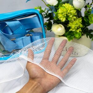 2PCS 62.99 * 59.05Inch Mesh Fabric Soft Mesh Fabric Stretchy for Backpack Pocket and Straps, Netting Clothes, Netting Bag Shopping Bag (White)