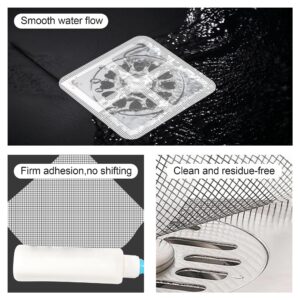 IURRDOP Disposable Shower Drain Cover Hair Catcher Mesh Stickers,50Pcs 4-Inch Disposable Floor Drain Stickers,Universal Sink Drain Cover for Human and Pet Hair - Ideal for Bathroom,Kitchen and Bathtub