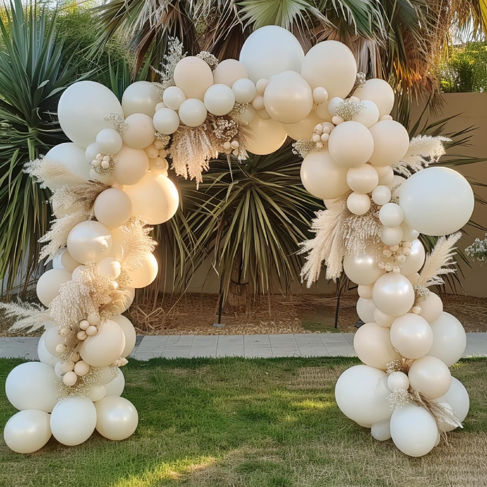 100pcs White Sand Balloons Latex Cream Balloons for Balloon Garland Arch Kit for Birthday Party Wedding Balloon Graduation Baby Shower Decoration