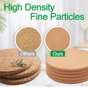 Cork Trivet, 4 Pack High Density Thick Cork Coasters Set for Hot Dishes, 8 Inch Heat Resistant Multifunctional Cork Trivets for Hot Dishes, Hot Pads for Kitchen, Table, Countertops