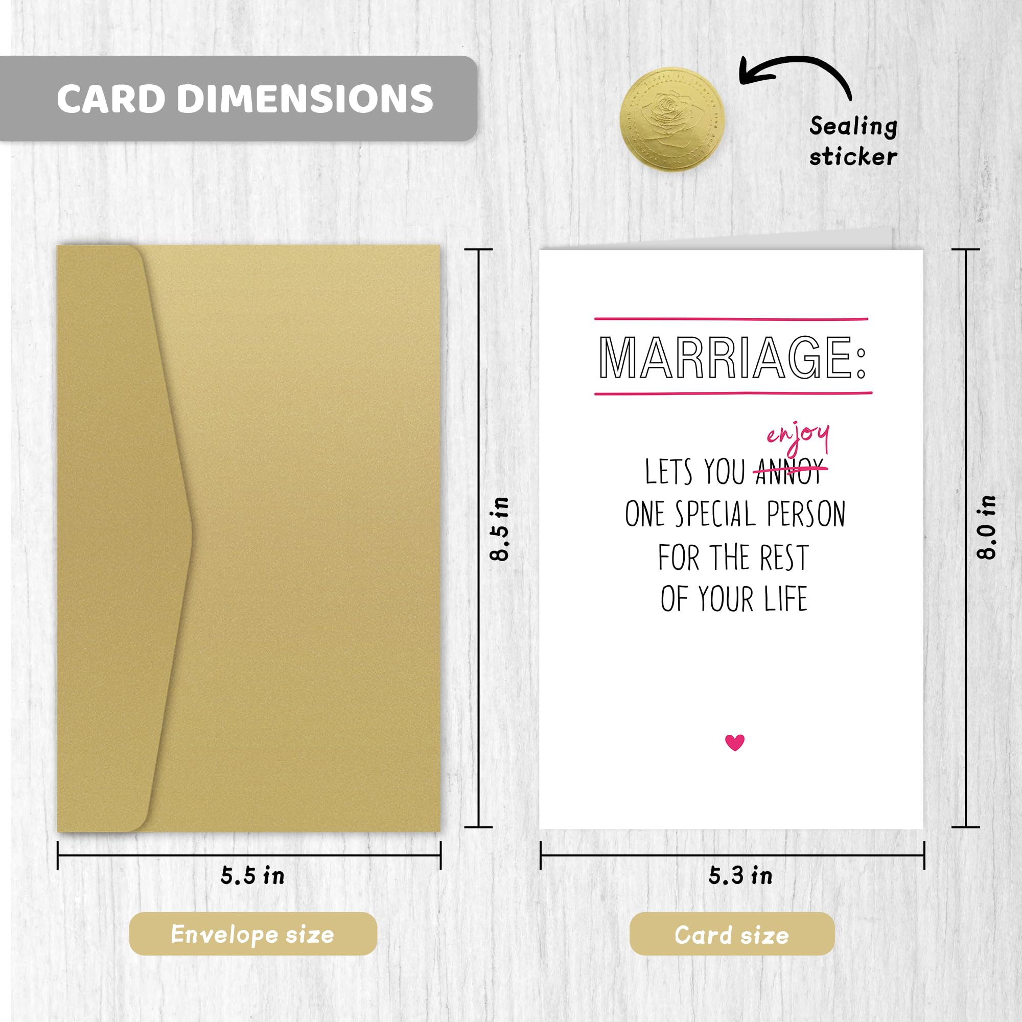 Lixpexgivt Funny Wedding Card for Bride/Groom, Wedding Congratulations Card, Wedding Gift for Him/Her, Lets You Enjoy One Special Person For The Rest Of Your Life