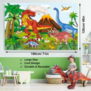 Dinosaur Birthday Decorations Kit For Boys Dinosaur Party Supplies Dino Backdrop Plates Cups Napkins Banner Balloon Tablecloth Cake Toppers