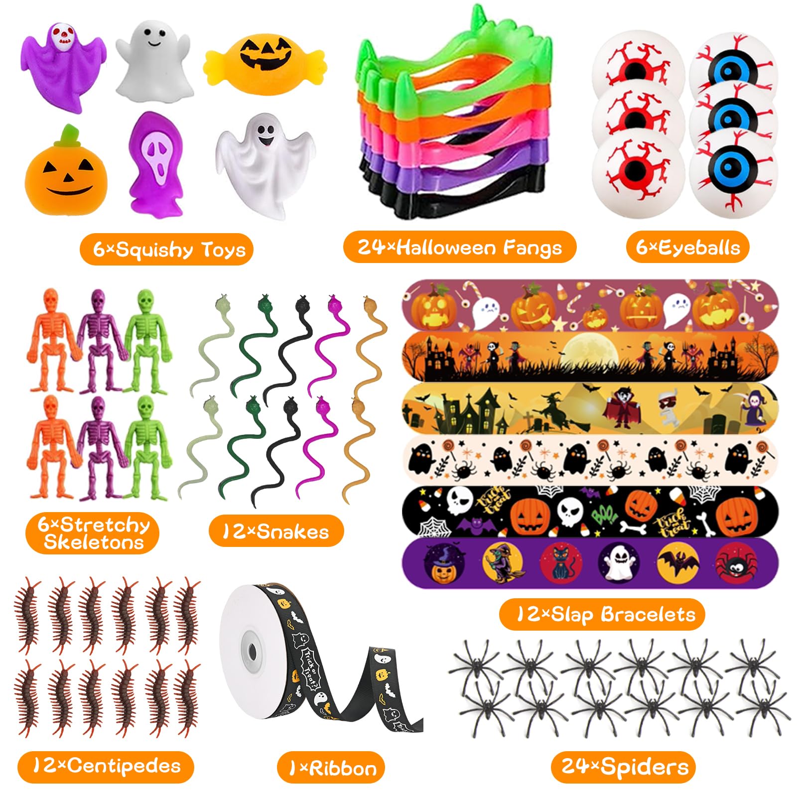 Coneatness Halloween Party Favors, 24 Pack Kids Party Cups Bulk, 292 Pcs Toys for Trick or Treat, Treat Bags Goodie Bag Stuffers Fillers Classroom Prizes Non-candy Treats