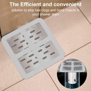 IURRDOP Disposable Shower Drain Cover Hair Catcher Mesh Stickers,50Pcs 4-Inch Disposable Floor Drain Stickers,Universal Sink Drain Cover for Human and Pet Hair - Ideal for Bathroom,Kitchen and Bathtub