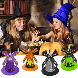 Golden Associate Halloween Party Favors for Kids, 24 Pack Witch Hat Shaped Treat Bag Fillers with 266 Pcs Non-Candy Treats Toys Bulk, Goodies Classroom Prizes Handouts Gifts