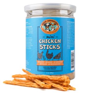 pack approved mini chicken sticks for dogs - dehydrated chicken dog treats & single ingredient dog treat - high protein, low fat dog treats - chicken treats for dogs - crunchy dog chew sticks - 3oz