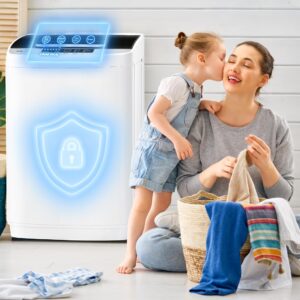 Kasunpul 0.9cu.ft Full Automatic Washer, Small Portable Washing Machine with 10 Wash Programs, Built-in Drain Pump and LED Display, Compact Laundry Washer Spinner for Apartment, RV, Dorm