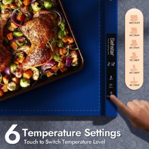 Electric Warming Tray Rollable&Portable Full Surface Heating Premium Silicone Health BPA Material for Adults&Kids 6 Temperature Settings Timer Child Lock Versatile Food Warming Mat for Gathering