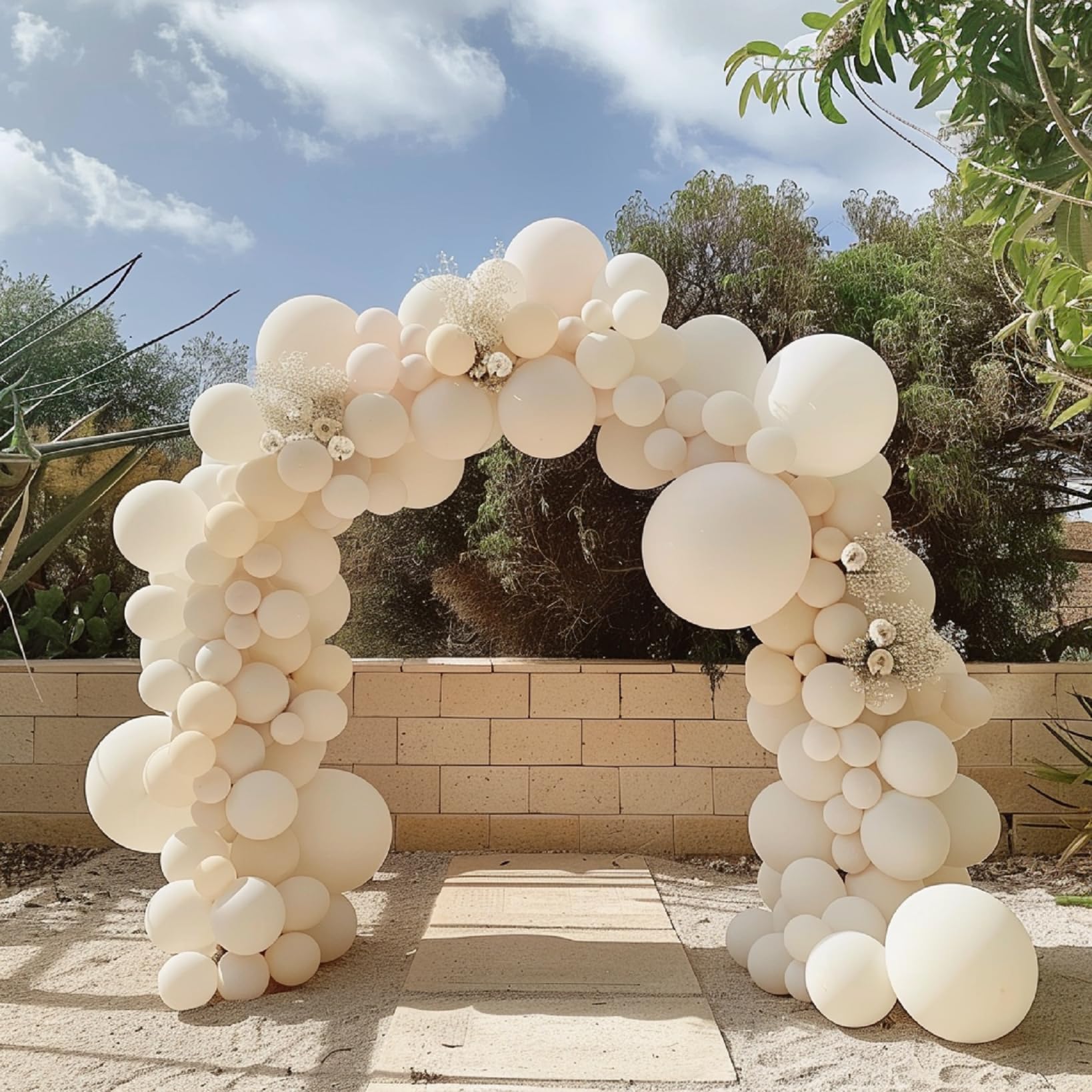 100pcs White Sand Balloons Latex Cream Balloons for Balloon Garland Arch Kit for Birthday Party Wedding Balloon Graduation Baby Shower Decoration