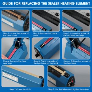 Piriuuo10 Pcs Impulse Sealer Replacement Parts, Impulse Heat Sealer Strips 8 inch Heat Seal Strips Heat Sealer Replacement Element Impulse Sealer Service Spare Repair Kits for Hand Heat Sealers