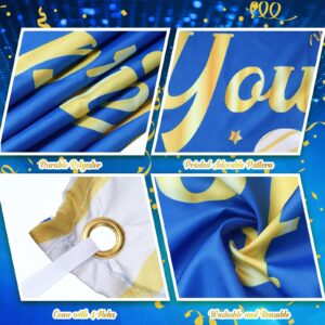 Gemscream Light up We Appreciate You Banner Decorations Thank You for All You Do Backdrop Banner Yard Sign with 21 Pcs Balloons Employee Staff Appreciation Gifts Teacher Party Supplies(Blue Gold)