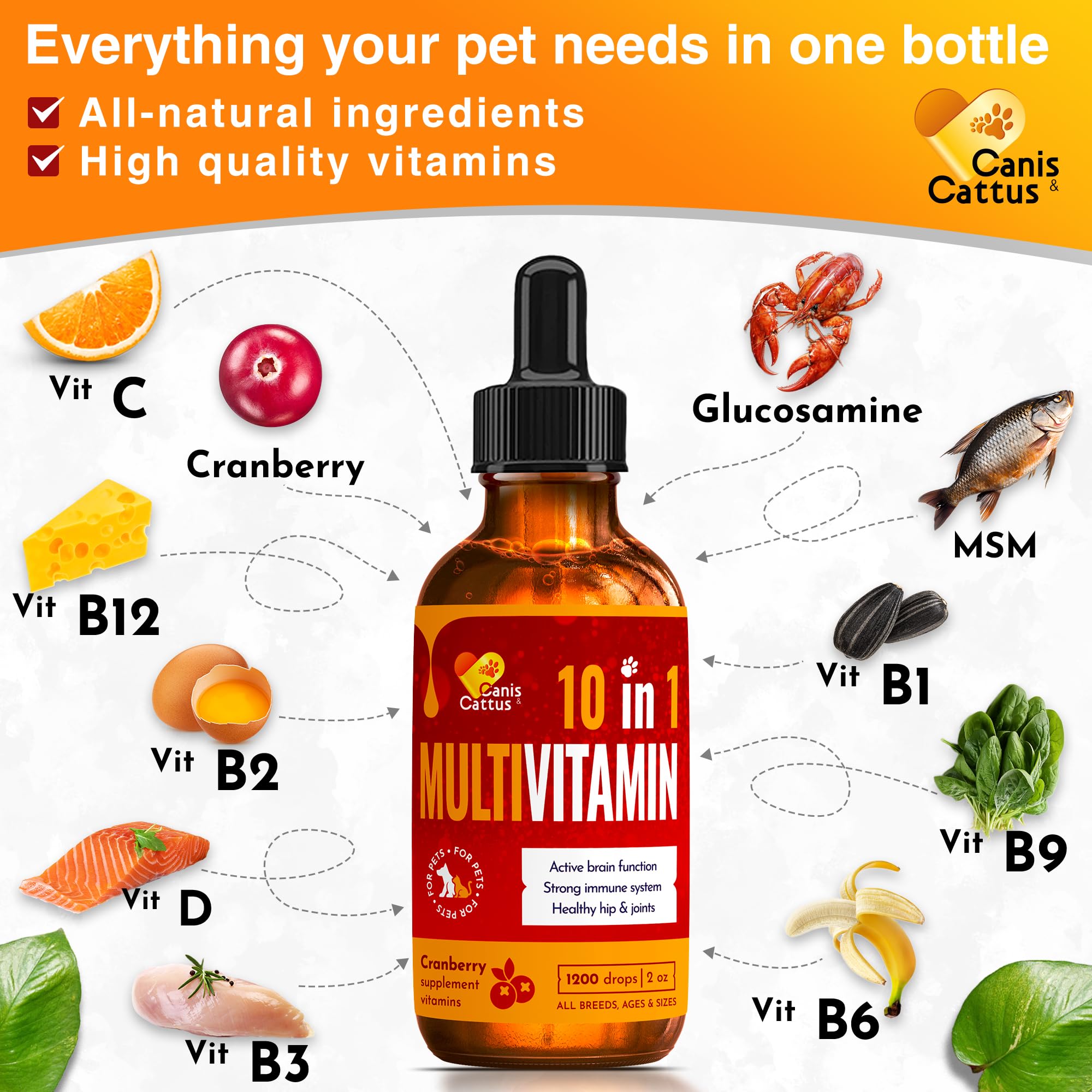 Cat Glucosamine | Dog Joint Supplement Liquid | Cat Vitamin | Dog Vitamin | Glucosamine for Cats and Dogs | Cats and Dog Vitamins and Supplements | Bundle