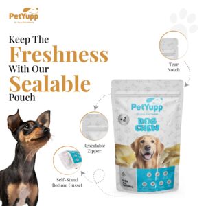 PetYupp Water Buffalo Cheek Chips (3" X 3") Dog Chews - 8 oz - Natural Dog Treats - For Small, Medium & Large Dog, High-Protein, Low-Fat & Easy Digest Dog Treats, Promotes Dental Health - No Additives