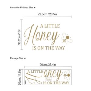 Yeysynana A Little Honey is on The Way Baby Shower Party Sign Decorations, Welcome Baby Shower Decal Sign Gender Reveal Girl or Boy Wall Stickers Sign for Baby Party Backdrop Supply