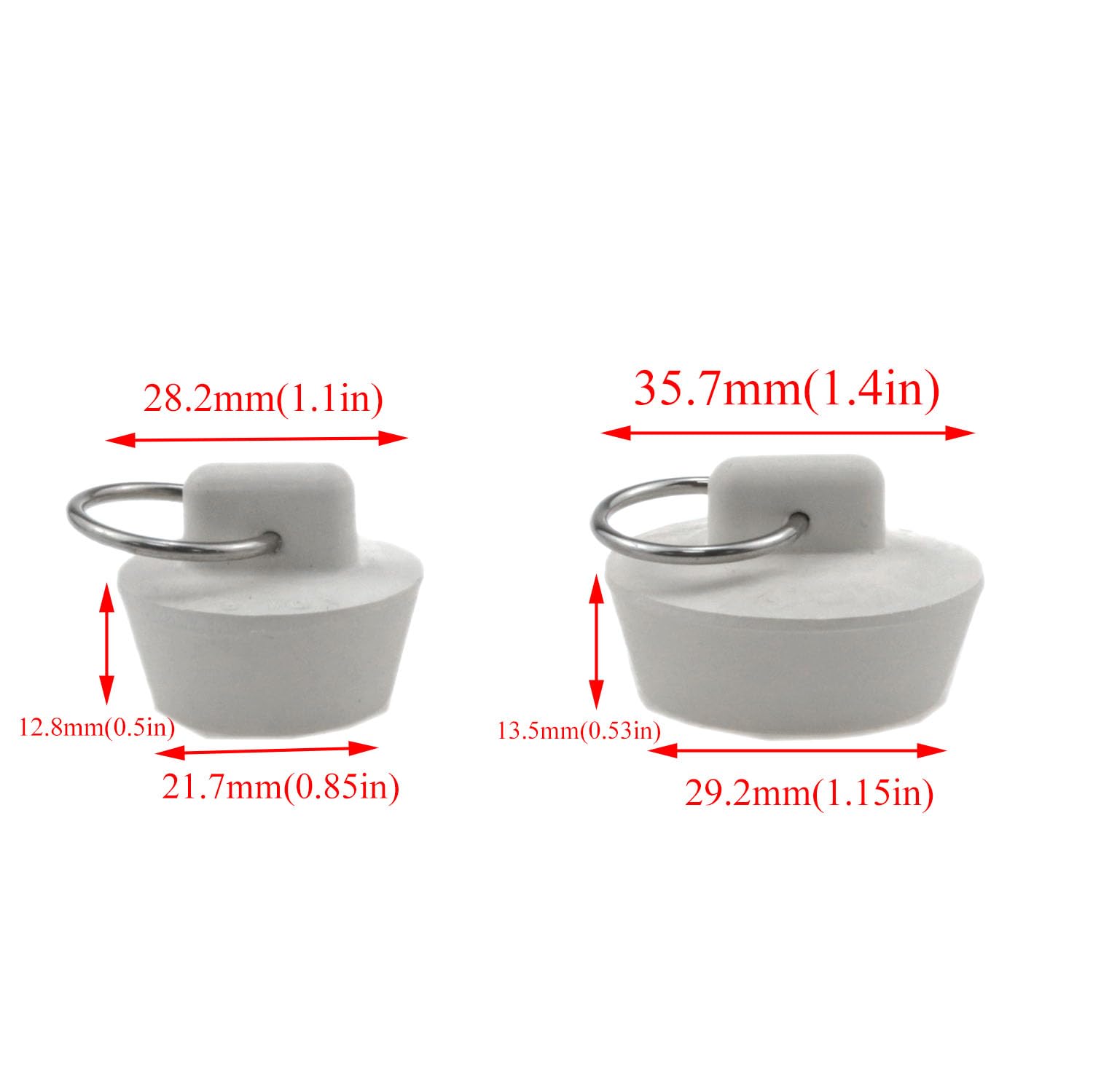 Meuey Lyot Rubber Sink Stopper Drain Plug with Pull Ring Bath Tub Stopper Kitchen Sink Plug Bathtub Stopper Sink Plug 6 Sizes 1 Set