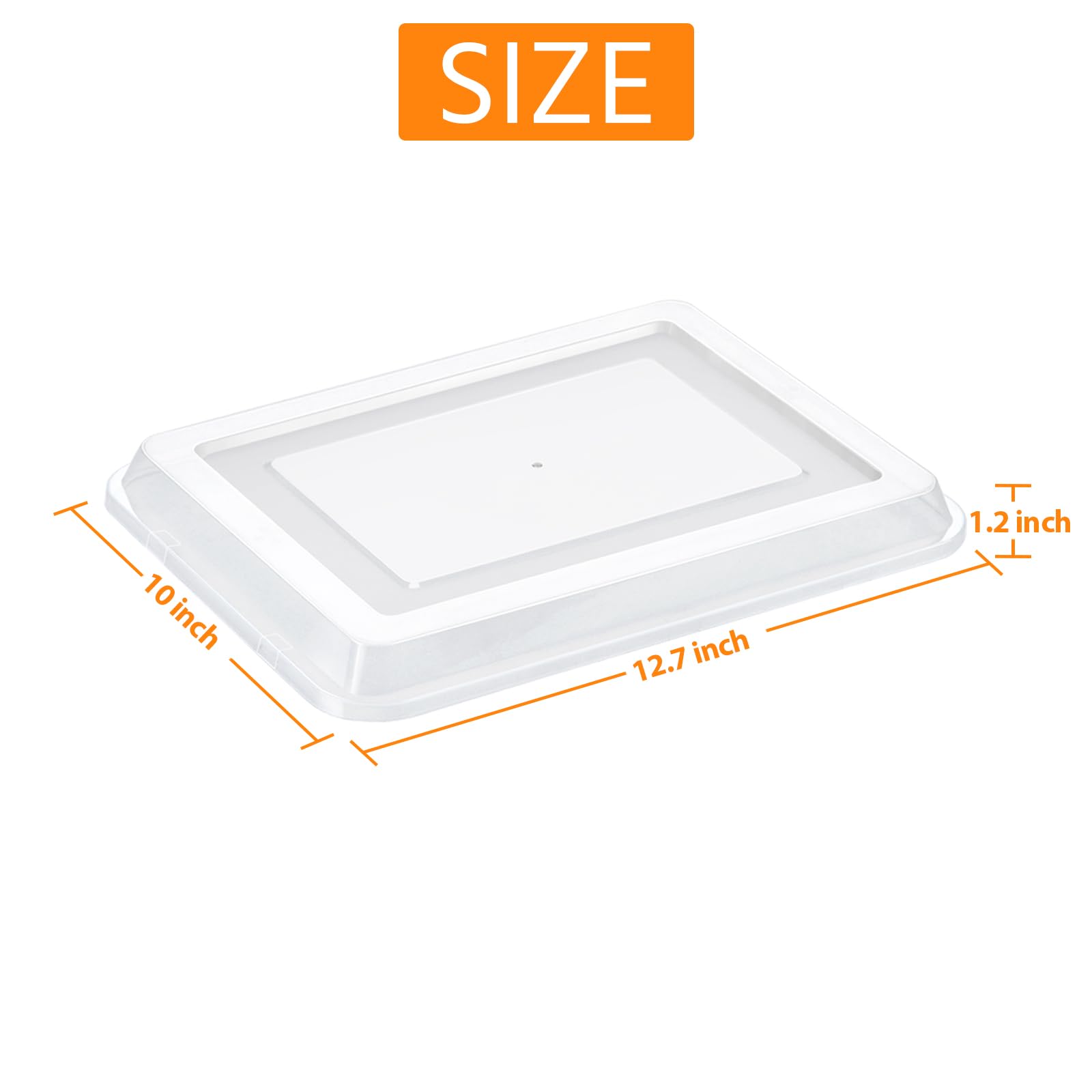 E-Far Rectangle Bakeware Lid, 2-Pack Plastic Food Storage Replacement Cover Set, Fits for E-far 12⅓ x 9¾ x 2 Inch Sheet Cake Baking Pan