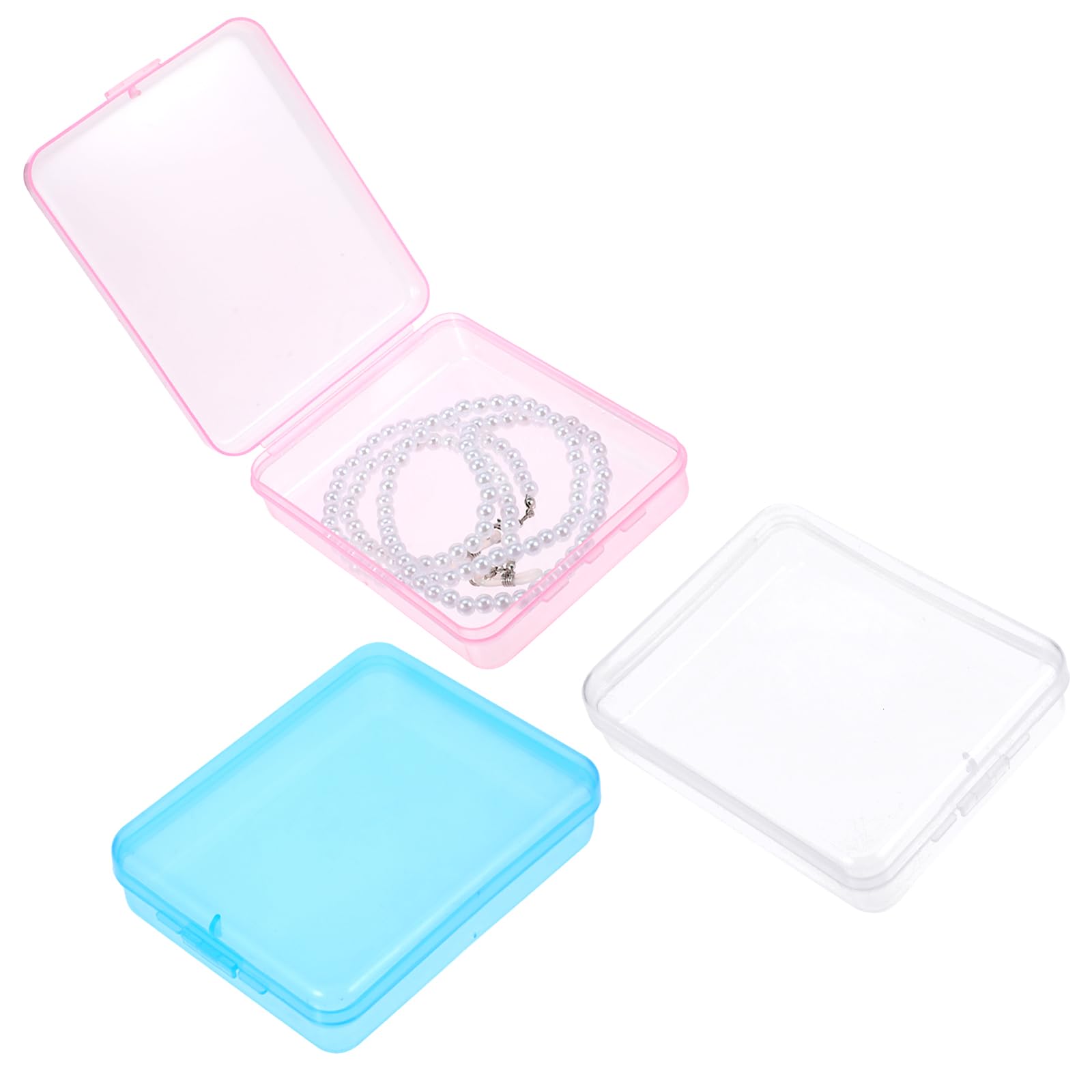 Thinp 3 Pcs Travel Qtips Case,Portable Travel Cotton Pad Holder Qtip Travel Case Travel Size Qtips Cosmetic Pad Container Cosmetic Sponge Storage Box with Transparent Lid for Cotton Rounds Swabs Floss