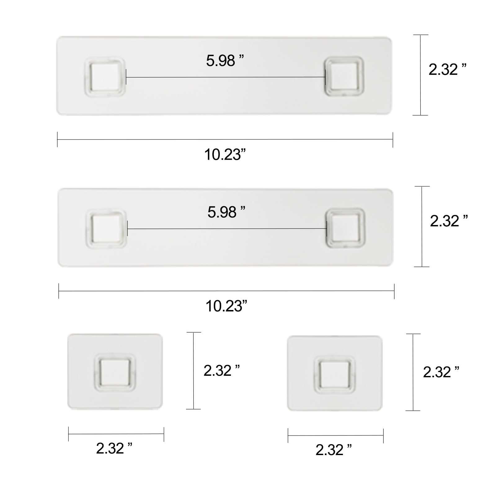 FOCUS FINEST Transparent Shower Caddy Adhesive for Replacement, No Drilling, Bathroom Storage Shelves and Kitchen Racks (4PCS)