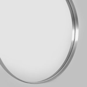 Easly 32 Inch Sliver Round Bathroom Mirror - Wall Mounted Circle Mirror with Metal Frame, Modern Mirror Suitable for Bathroom, Vanity, Entryway, Living Room, Wall Decor