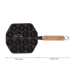 14 Holes Takoyaki Pan, Nonstick Cast Iron Multifunctional Octopus Meat Balls Grill Pan for Home Kitchen