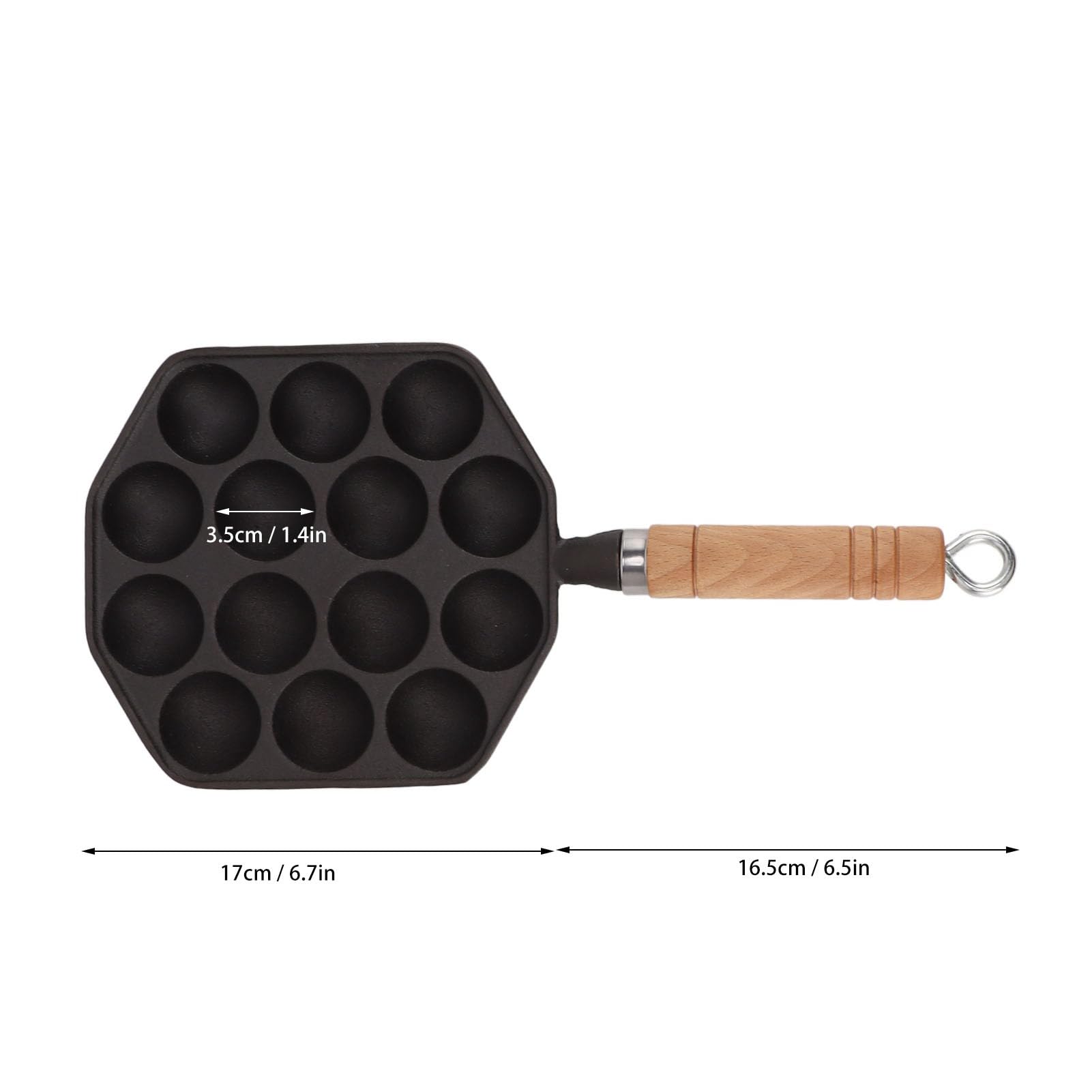 14 Holes Takoyaki Pan, Nonstick Cast Iron Multifunctional Octopus Meat Balls Grill Pan for Home Kitchen