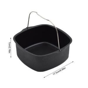 BSDLZCH Non-stick Cake Baking Tray Basket Airfryer for Baking Dish Pan Air Fryer Accessories Baking Basket Pizza Plate Dish Pot Bakeware (7inch)