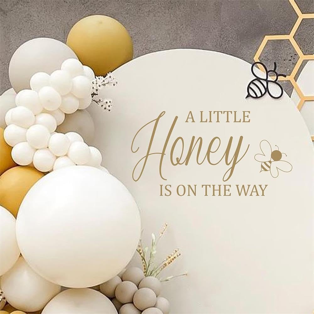 Yeysynana A Little Honey is on The Way Baby Shower Party Sign Decorations, Welcome Baby Shower Decal Sign Gender Reveal Girl or Boy Wall Stickers Sign for Baby Party Backdrop Supply