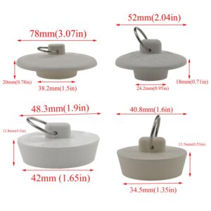 Meuey Lyot Rubber Sink Stopper Drain Plug with Pull Ring Bath Tub Stopper Kitchen Sink Plug Bathtub Stopper Sink Plug 6 Sizes 1 Set