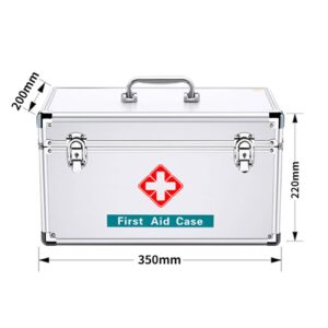 DAOUXIAOSP Family First Aid Box,Portable Medicine Chest Storage,Lidded Storage Bins Medicine Cabinets First Aid Box Portable Medicine Chest Storage Multifunctional Metal Storage Case for Home Outdoor