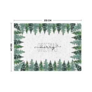 Artoid Mode Green Pine Tree Merry Christmas Area Rug, Xmas Winter Home Decor Low-Profile Washable Area Rugs for Entryway Bedroom Living Room Laundry Room Indoor 5x7 Feet