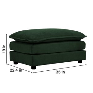 Oversized Cloud Couch with Ottoman, 25.52" Deep Seat Comfy Chenille Loveseat Sofa Modern Modular Sectional Couches Set Furniture Sets Living Room Bedroom juego de muebles de sala, Green