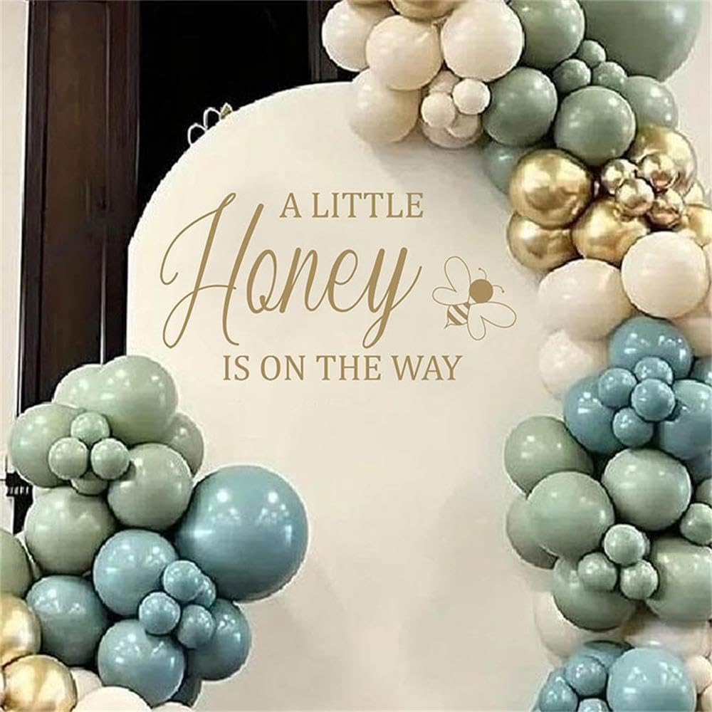 Yeysynana A Little Honey is on The Way Baby Shower Party Sign Decorations, Welcome Baby Shower Decal Sign Gender Reveal Girl or Boy Wall Stickers Sign for Baby Party Backdrop Supply