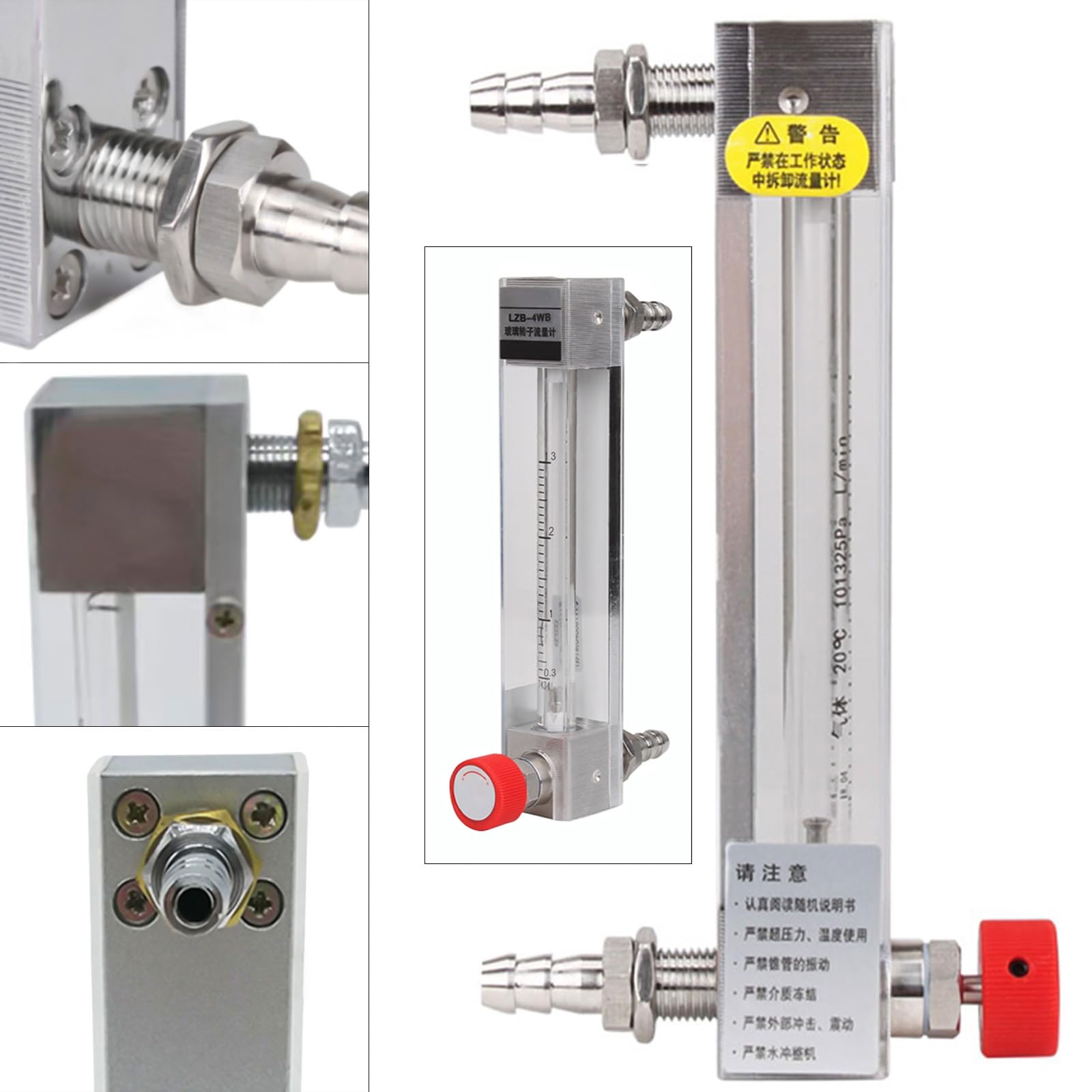 Digital Air Gas Liquid Micro flow Flowmeter, LCD Display Flowmeter Rotameter, Portable High Precision 0.3-3l/min 23 * 136mm