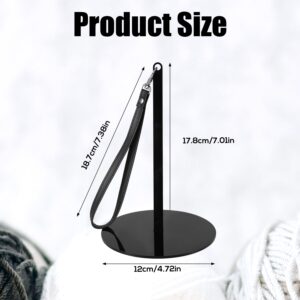 7.01x4.72in Yarn Holder with Leather Bands, Acrylic Wrist Yarn Holder Black Wrist Yarn Holder Portable Yarn Ball Minder Holder Yarn Holder Spinner for Knitting Crocheting Craft Lover Gift