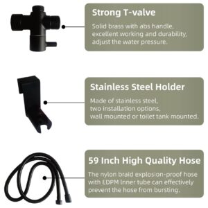 Generic Handheld Bidet Sprayer for Toilet, Bidets for Existing Toilets Adjustable Water Pressure Control with Bidet Hose, Cloth Diaper Bidet Toilet Sprayer for Baby Feminine Wash (Black)