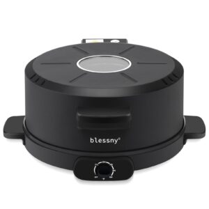 blessny 12" arabic bread maker machine, upgrade 2 in 1 electric pizza or pita making oven for home, 1800w with 110v us plug and temperature adjust