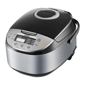 COMFEE' Rice Cooker 12 Cups Cooked/6 Cups Uncooked, Portable Non-Stick Rice Maker, Japanese Rice Cooker with Fuzzy Logic Technology, 24-Hour Timer Delay, 11 Presets, Steamer, Fast Rice Cooker, Grain Cooker, Black