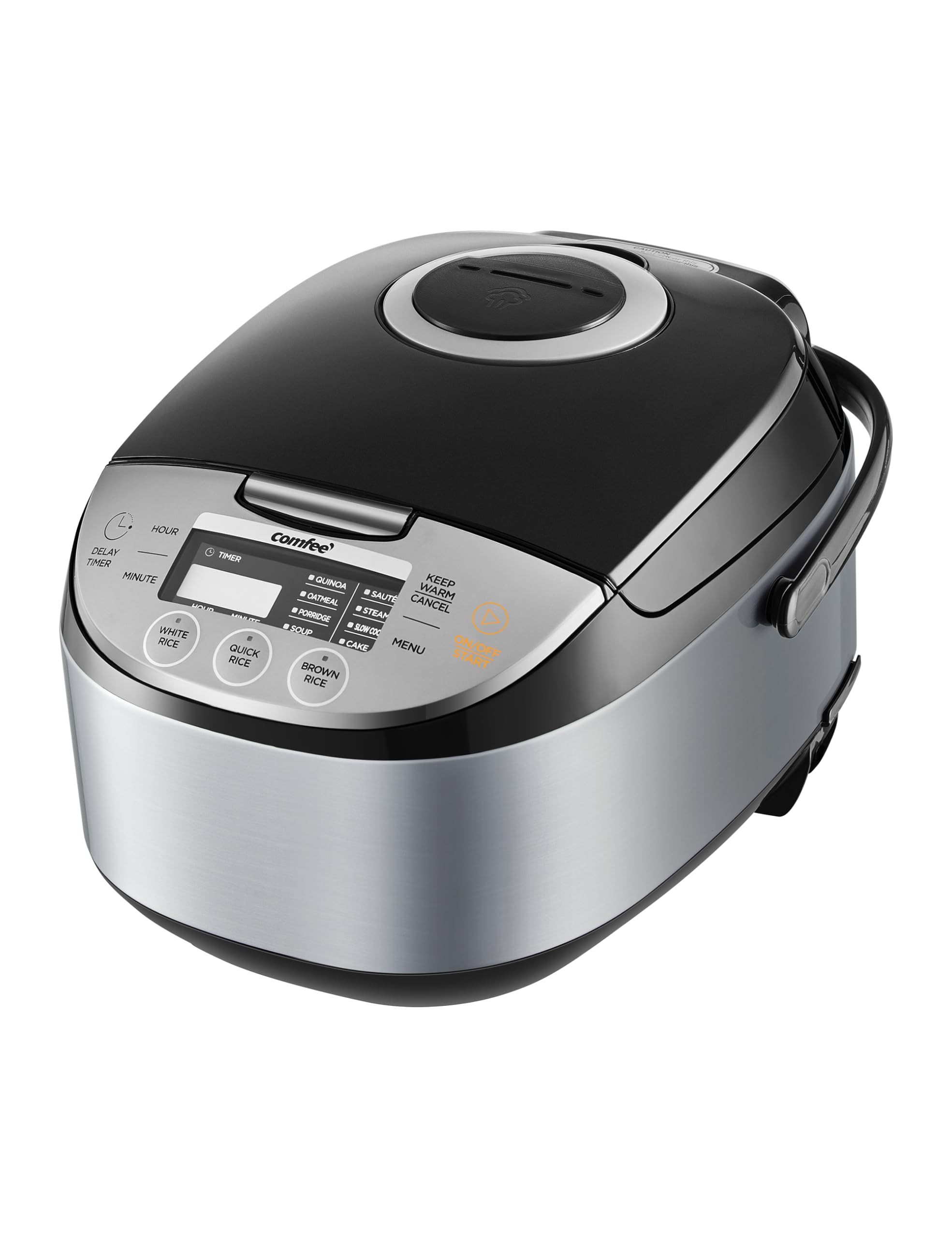 COMFEE' Rice Cooker 12 Cups Cooked/6 Cups Uncooked, Portable Non-Stick Rice Maker, Japanese Rice Cooker with Fuzzy Logic Technology, 24-Hour Timer Delay, 11 Presets, Steamer, Fast Rice Cooker, Grain Cooker, Black