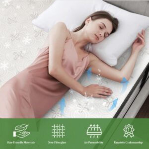 Onlylucky Queen Mattress - 14 Inch Gel Memory Foam Mattress with Individual Pocket Spring for Pressure Relief & Motion Isolation, Premier Comfort Night Sleep, Enhanced Support Hybrid Mattress