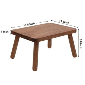 Jurath Wooden Step Stool for Adults 8.8" Solid Wood Step Stool One Step Stool Wooden Stool with Four Detachable and Assembled Legs for Bathroom, Bedroom, Garden, Kitchen