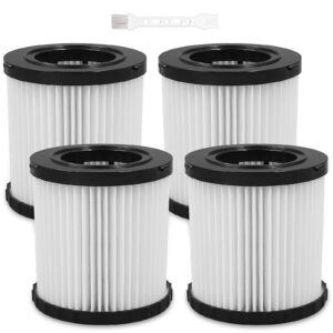 dcv581h vacuum filters for dewalt dcv580h dcv581h dcv5801h 20v vacuum, washable reusable high efficiency replacement filter 4 pack